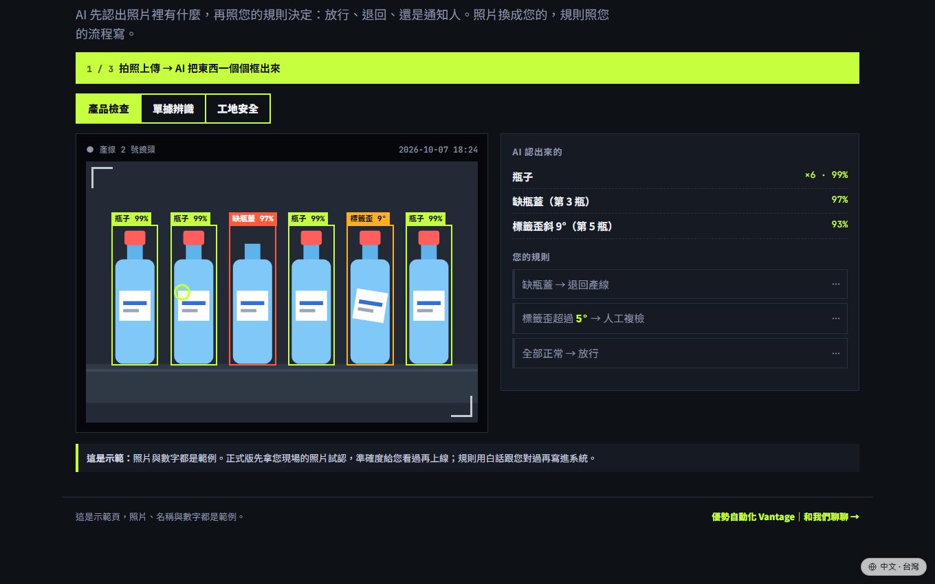 AI 拍照自動判斷示範